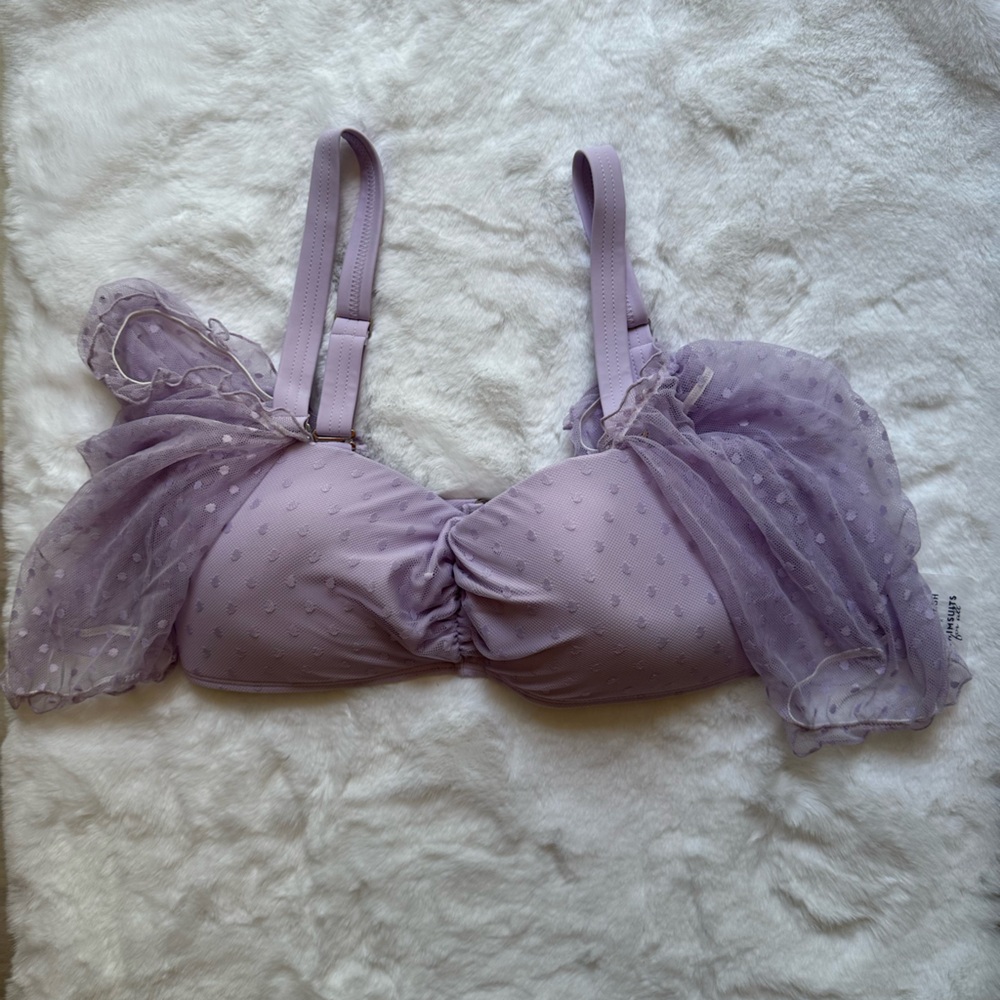 NWT Lavender Polka Dot bathing suit Set. Size 10. - Picture 3 of 10